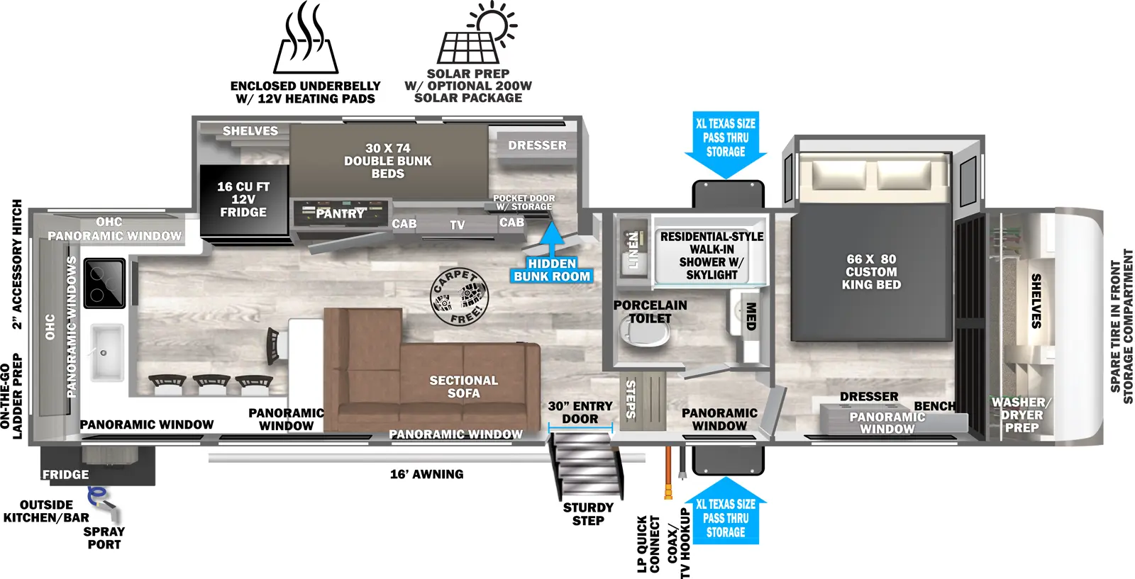 Hemisphere Fifth Wheels 320VIEW Floorplan